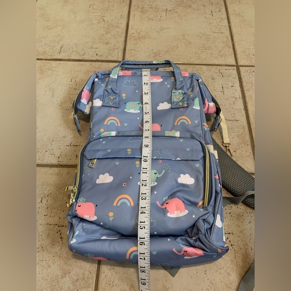 Cute Elephant Rainbow Insulated Diaper Bag Backpack - Picture 9 of 11